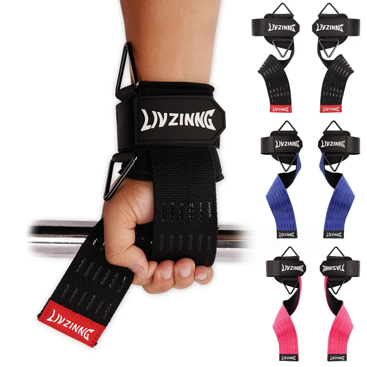 LIVZINNG Straps Gym Para Muñequera Gym Con Silicona Antideslizante Con Anillo En D Para Straps De Gimnasio Nergo