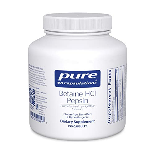 Suplemento Digestivo Betaine Hcl Pepsina 250 Cápsulas.