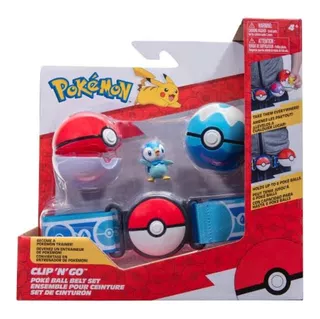 Pokemon Clip N Go Piplup Set Cinturon Juguete + Pokeball