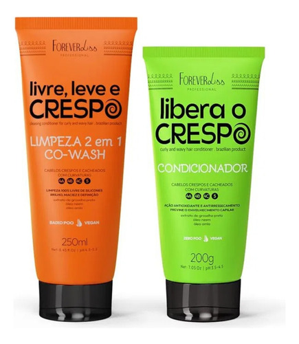 Kit Co-wash E Condicionador P/ Cabelos Crespos Forever Liss