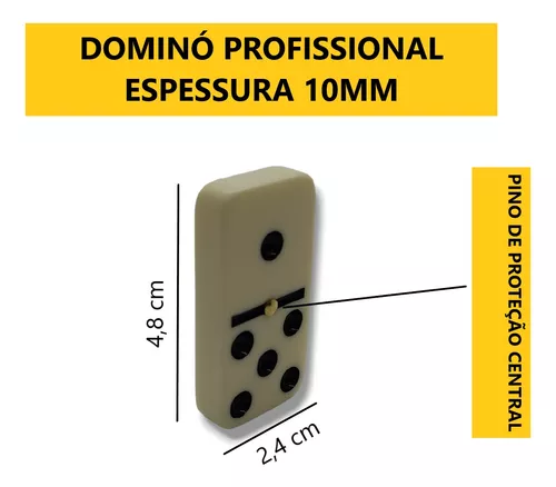 Dominó Tipo Osso 28 Peças 10 mm Estojo De Plástico - Azul