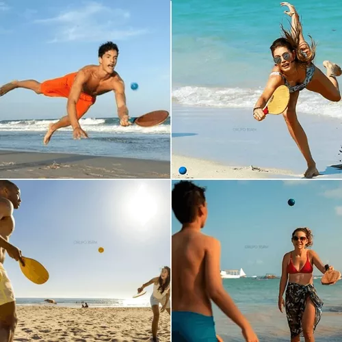 Jogo De Raquete Praia Premium Com Bola Maré