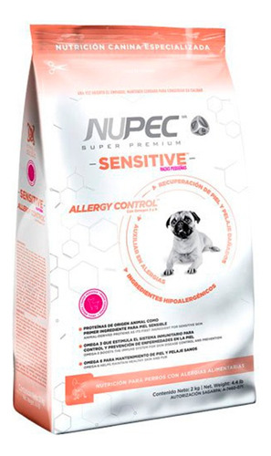 Nupec Sensitive Skin Raza Mediana Grande 2 Kilos + Super Obs