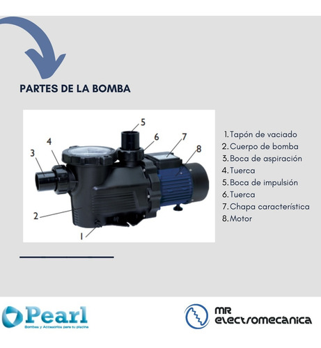 Bomba Autocebante Pileta 40000 L Minipool 50m Pearl Motorarg