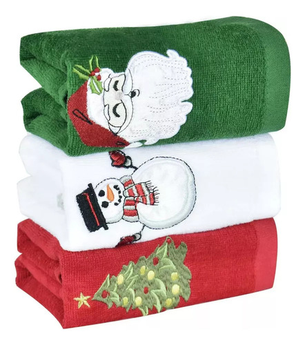 Juego De 3 Toallas De Baño Navideñas Grandes, 38 X 61