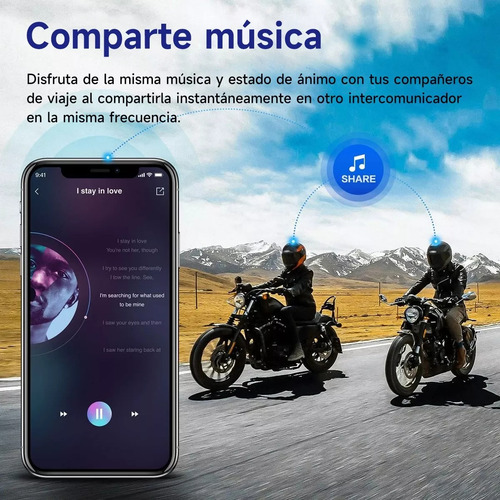 Sunshot Intercomunicator for Moto Casco Audifonos With Bluetooth