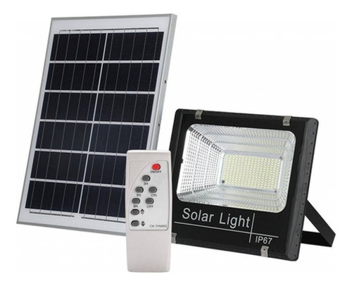 Foco Led 45w Con Panel Solar Control Remoto Exterior Calle 