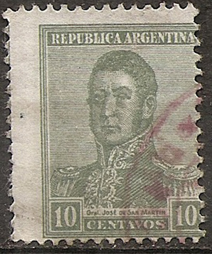 Argentina 234 Gj 463 Añ 1918 13.1/4x12.1/2 Matasello+desplaz