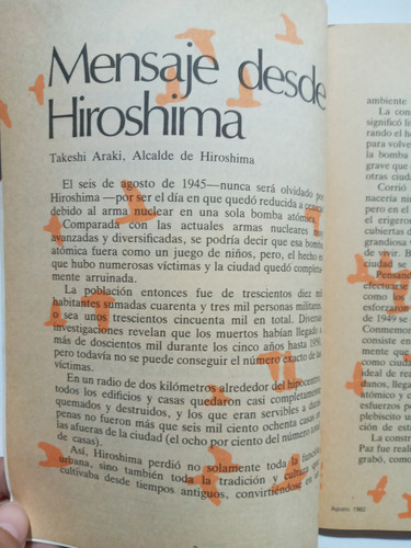Revista Php Hiroshima Un Llamado A La Paz #8 Agosto 1982 (Usado)