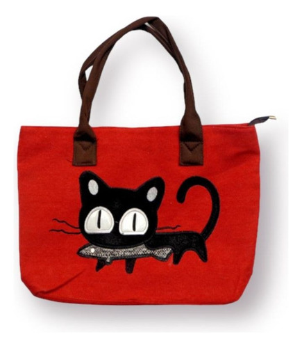 Bolso Casual Importados De Moda Material Yute Gato