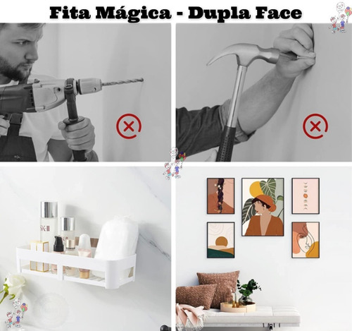 Super Fita Mágica Nano Adesiva Dupla Face Cola Quadro Tapete