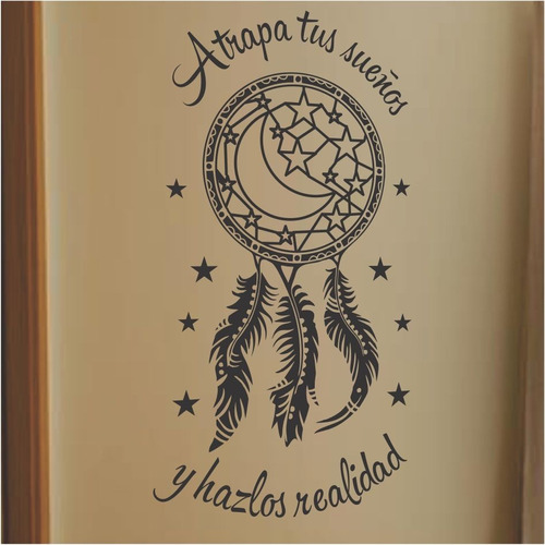 Vinilo Decorativo Atrapasueños Con Texto 75 Cm Alto