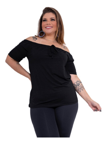 Blusinha Ciganinha Ombro A Ombro Plus Size Mazal