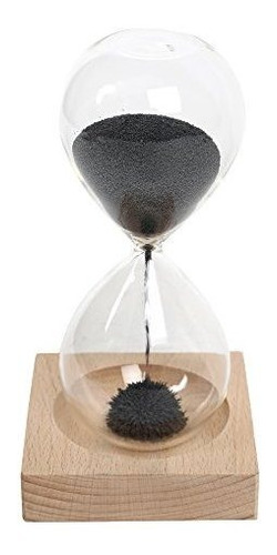 Truu Design Reloj De Arena Magnetico Con Base De Madera 625