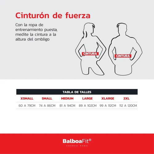 Imagen 4 de 6 de Cinturon Fuerza Recto 4 Pulgadas Balboafit Gimnasio Lumbar