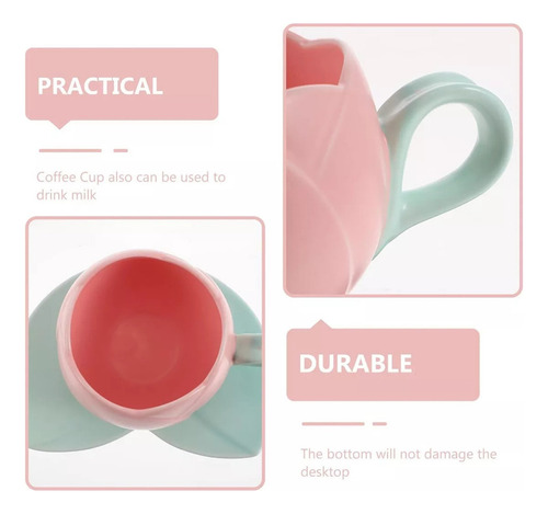 Juego De Tazas De Café De Cerámica Con Diseño De Tulipán Y