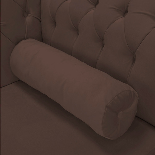 Divã Recamier Mônaco 165 Cm Suede Pés Chanfrado D'rossi Cor Marrom