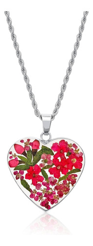 Irekua Collar De Corazón De Amor Para Mujer, Colgante De Flo