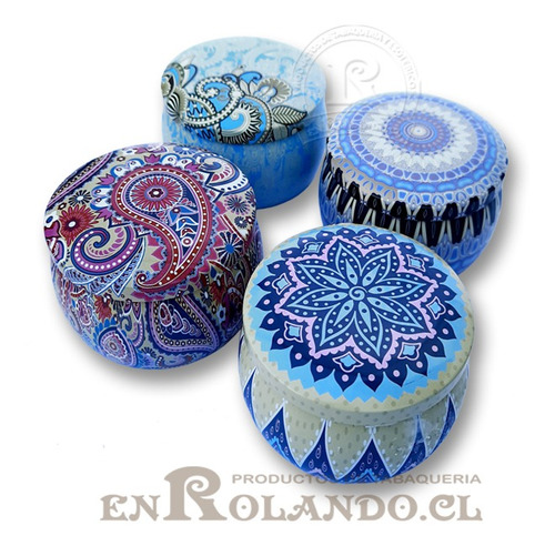 Set De 4 Vela Mandala Con Aroma
