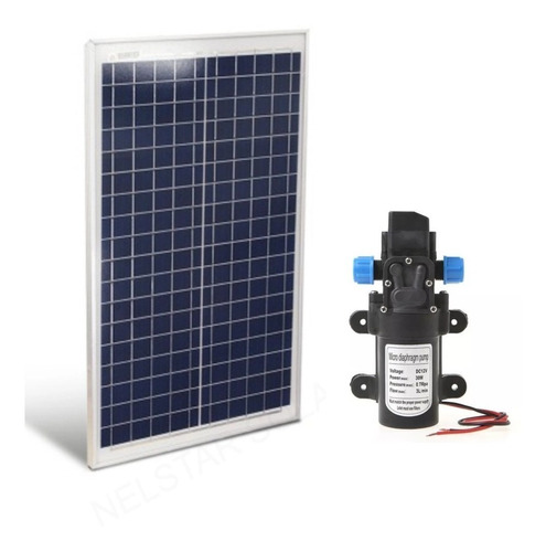 Kit Bomba D'agua 12v + Painel Solar Fotovoltaico 30w