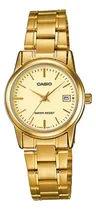 Comprar Reloj Fashion Casio Ltp-v002g-9audf Pulso Acero Para Mujer Color de la correa Dorado Color del bisel Dorado Color del fondo Dorado