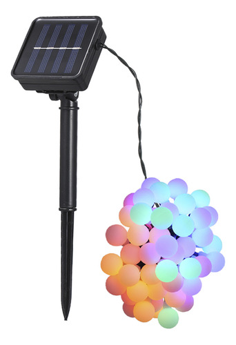 Luz Solar Exterior String Light Garden 50 Rgb Alimentada Por