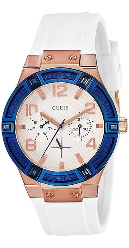 Reloj Guess Mujer W0564l1 Blanco Azul Original 