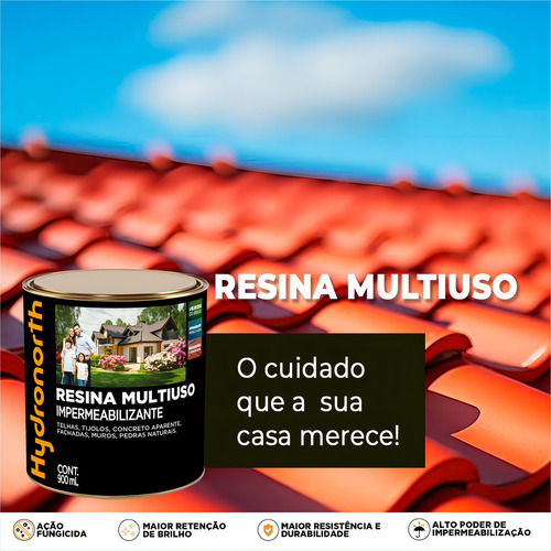 Resina Acrílica Base Solvent Incolor Hydronorth 900ml Acabamento Fosco