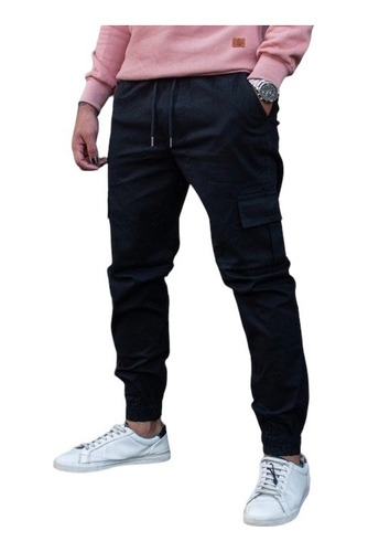Pantalon Hombre Jogger Cargo Bolsillos Casuales Moda