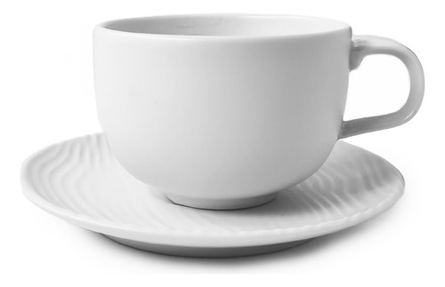 X 6 Combo Taza C/ Plato Té Germer Dunas 235 Ml Color Blanco