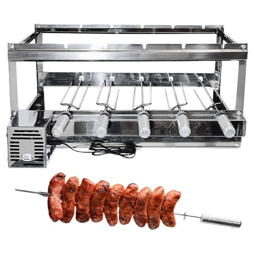 Gira Grill Churrasqueira Inox 5 Espetos 