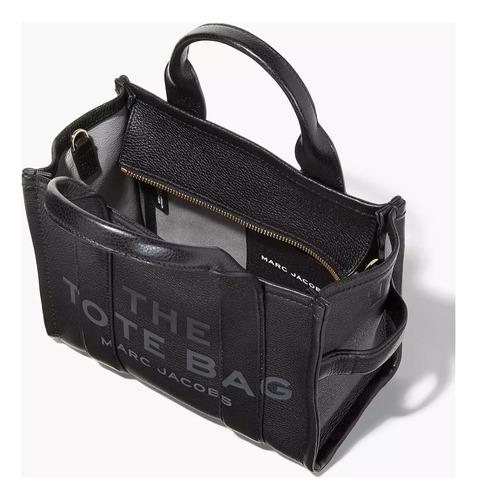 Bolsa Tote Bag De Cuero Negro Para Adultos - Marc Jacobs Negro Níquel Negro