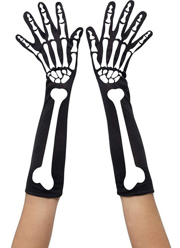 Smiffy S Esqueleto Guantes Traje Femenino