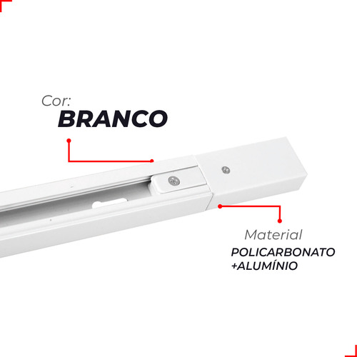 Trilho Eletrificado para Spot Led Branco Elegance 2 Metros - Avant