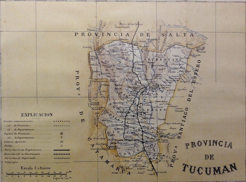 Latzina. Mapa De Tucumán De 1889. 