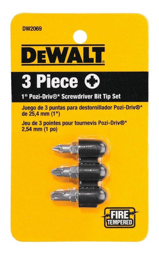 Set De 3 Puntas Pozi-drive De 1  Dw2069  Z Dewalt