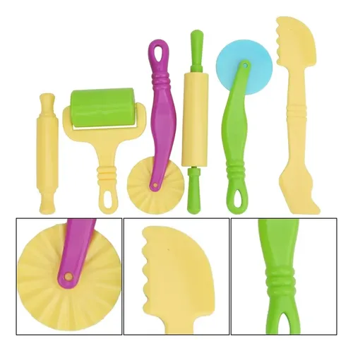 Set De 6 Herramientas Para Plastilina Con Moldes Y Rodillos – Kit Creativo Para Niños De 3 A 6 Años, Ideal Para Modelar, Cortar Y Crear Figuras En Casa O En El Colegio