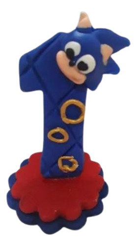 Vela Sonic Decorada Biscuit 1 Ano
