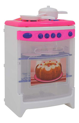 Fogão Infantil Kit Cozinha Brinquedo Com Acessórios Xalingo Cor Rosa