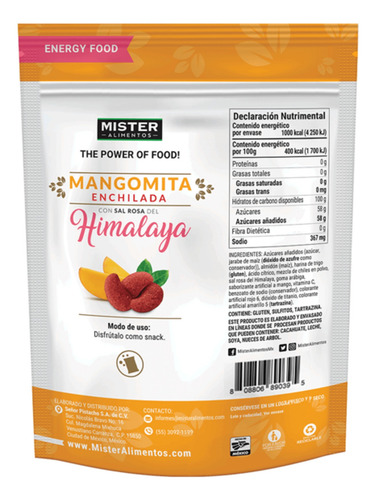 Gomitas Mango Enchiladas Sal Himalaya Mangomita Mister 250g