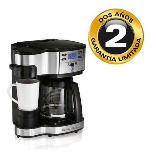 Cafetera Programable Hamilton Beach 49980-cl Doble Función Color Plateado