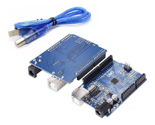 Imagen 2 de 3 de Placa Arduino Uno R3 Atmega328p Smd Ch340g Con Cable
