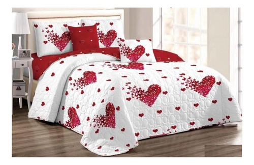 Cobertor De Verano Quilt Cubrecama San Valentin 2 Plazas D7z