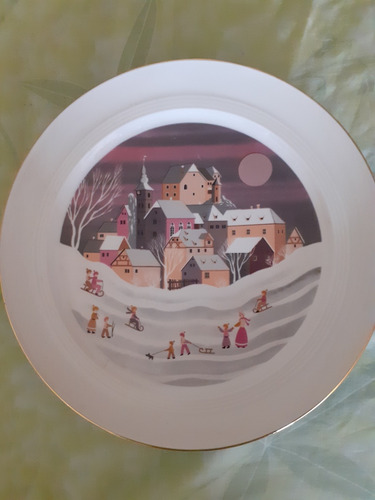 Plato Deçorativo Navideño Porcelana Bavaria Ímportado