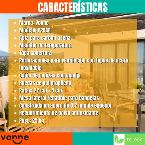 Parrilla Chulengo Portatil C Ruedas Reloj Tapa Balcon Jardin