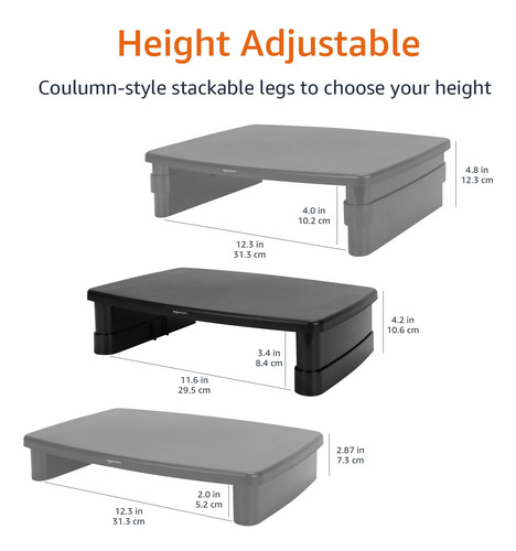 Soporte De Escritorio Ajustable Para Monitor Amazon Basics,