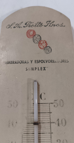 Antiguo Termómetro Publicitario De Pared (Usado)