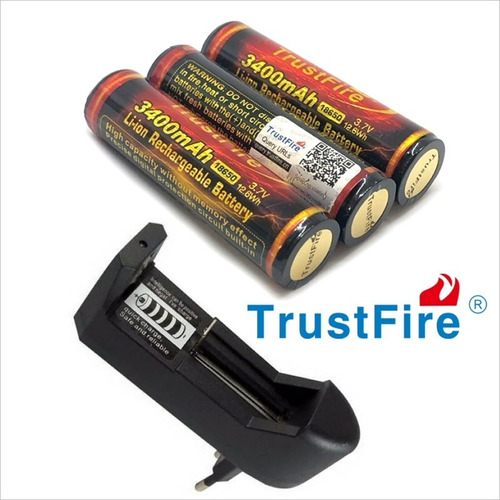  3 Infierno 3000mah Trustfire Con Cargador 18650 De Regalo