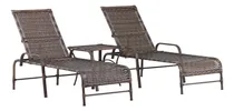 Comprar Kit 2 Espreguiçadeiras Catar Pintura Mesa Piscina Alumínio
