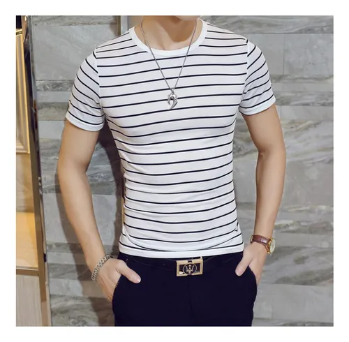 A Polera A Rayas Para Hombre, Poleras Ajustadas De